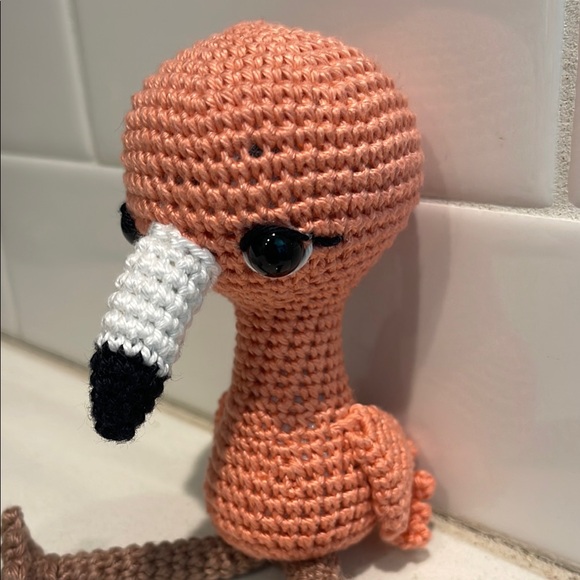 Handcrafted Flamingo Decor Amigurui Crochet Figure - Picture 9 of 12